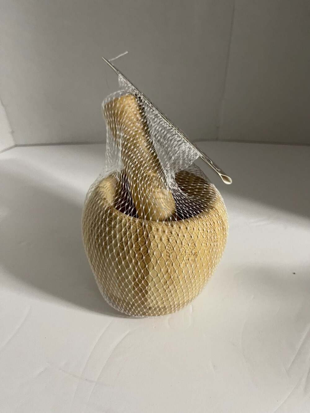 Bamboo Mortar and Pestle - ,